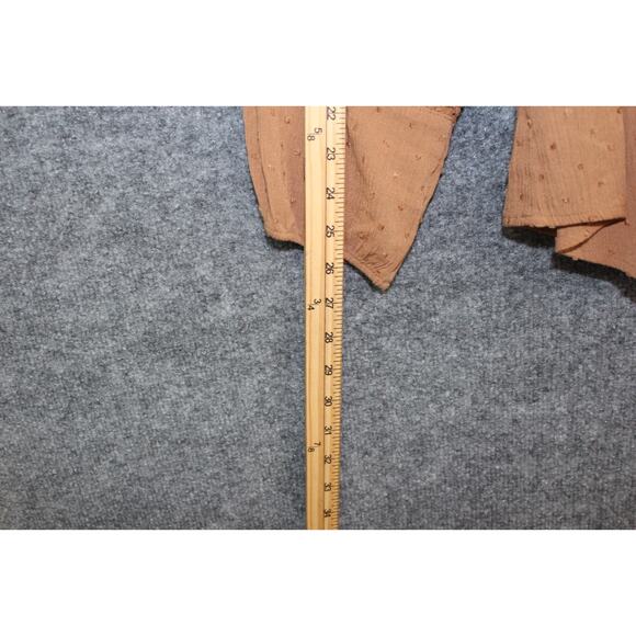 Torrid Chiffon Peasant 3/4 Sleeve Women's 2X Raglan Blouse Tobacco Brown Boho - Picture 5 of 14